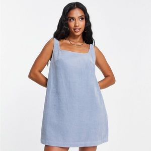 ASOS Design Petite Light Blue Corduroy Mini Dress